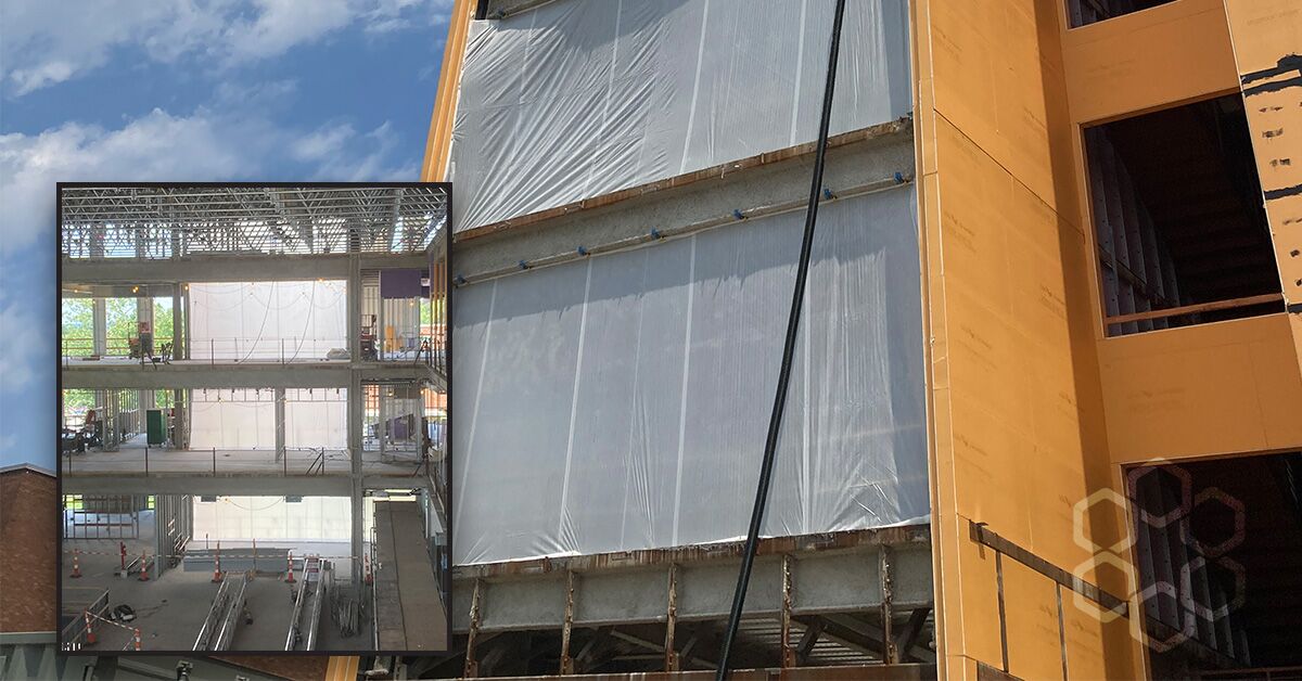 TuffWrap EXT temporary walls protects University during construction