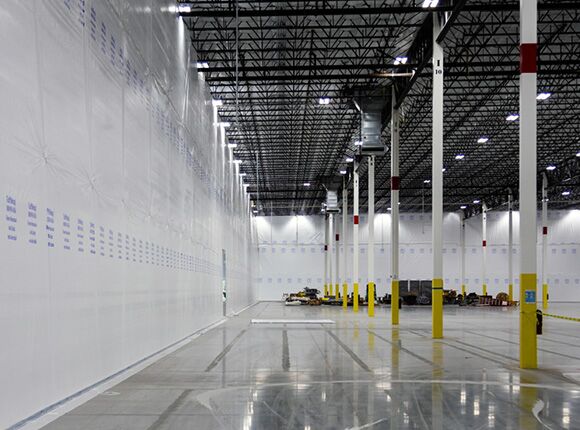 temporary walls for construction for warehouse distribution