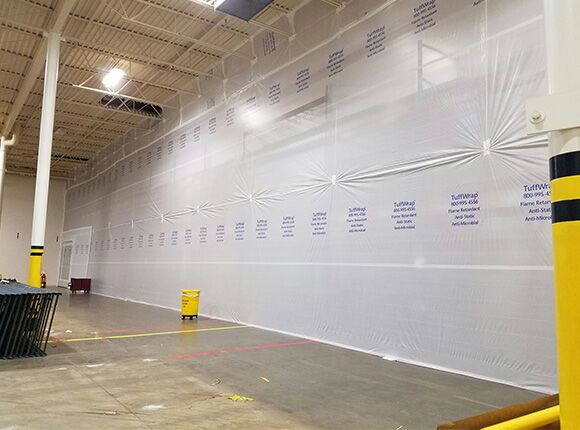 temporary enclosures for construction protection for manufacturing plant