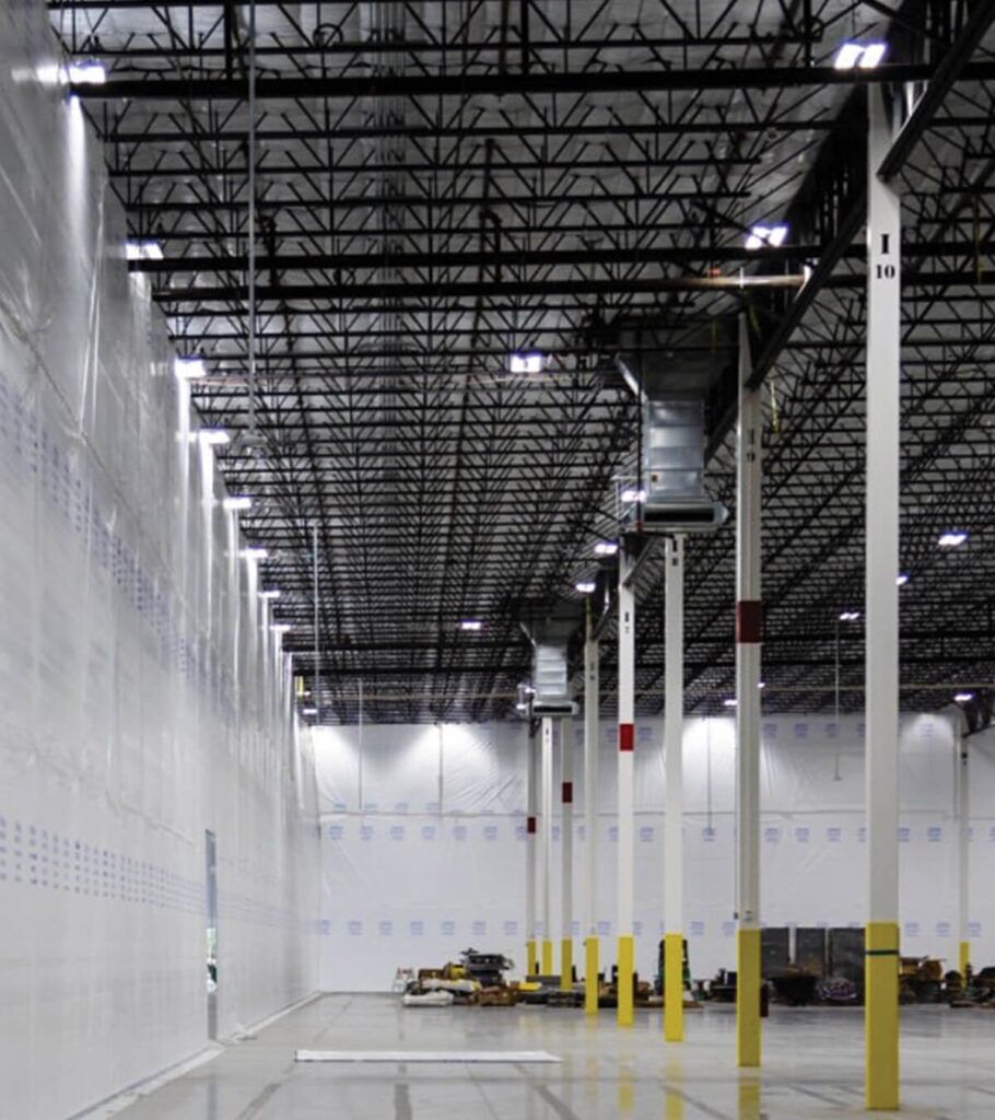 temporary interior enclosure for construction