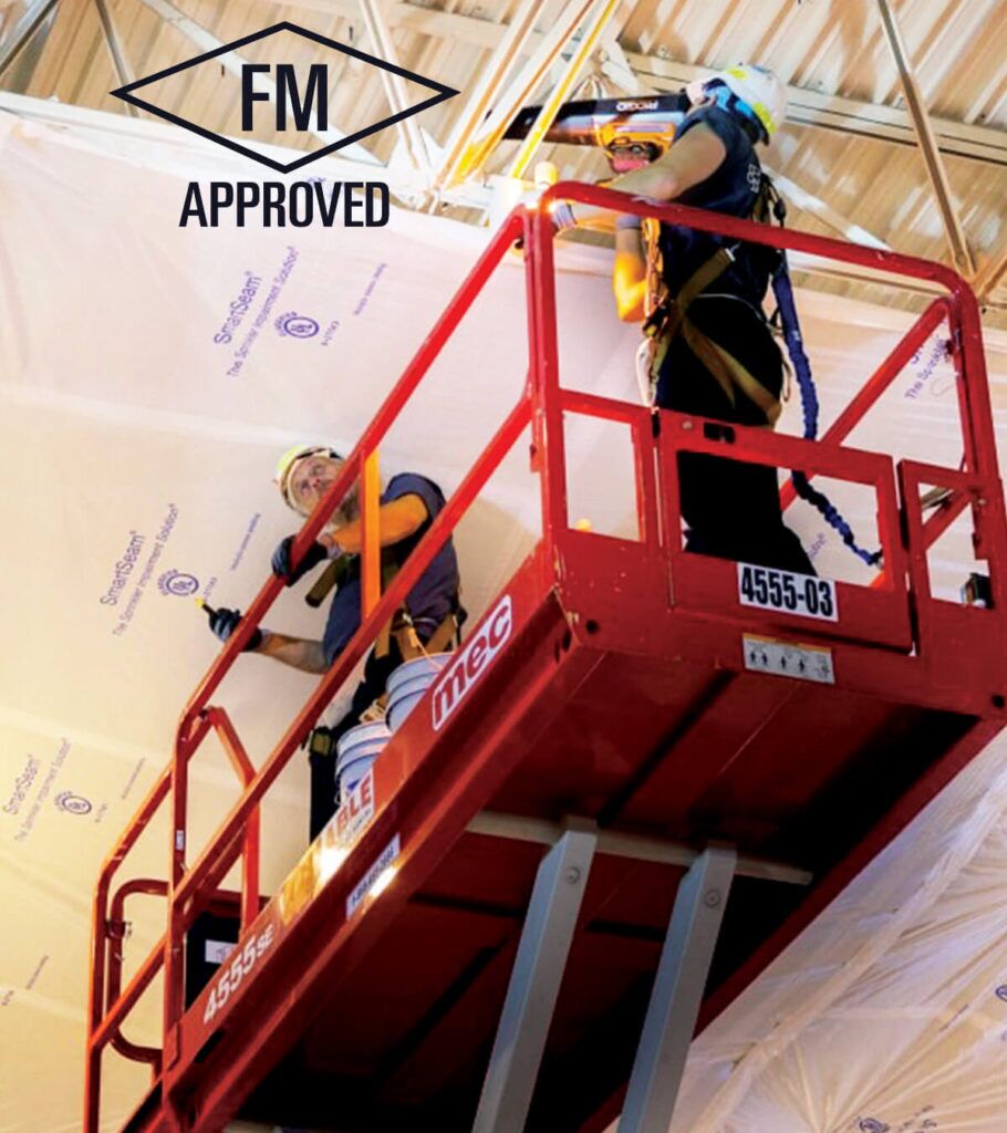 TuffWrap-suspended-cover used for temporary enclosure for reroofing projects