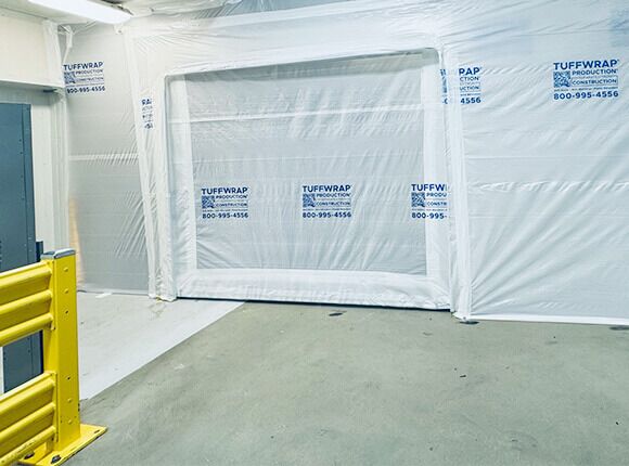 construction temp walls with door